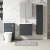 Nuie Arno Wall Hung 2-Drawer Vanity Unit with Basin-4 600mm Wide - Satin Anthracite