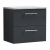 Nuie Arno Wall Hung 2-Drawer Vanity Unit with Bellato Grey Worktop 600mm Wide - Satin Anthracite