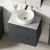 Nuie Arno Wall Hung 2-Drawer Vanity Unit with Bellato Grey Worktop 600mm Wide - Satin Anthracite
