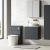 Nuie Arno Wall Hung 2-Drawer Vanity Unit with Bellato Grey Worktop 600mm Wide - Satin Anthracite