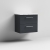 Nuie Arno Wall Hung 2-Drawer Vanity Unit with Carrera Marble Worktop 600mm Wide - Satin Anthracite | Thumbnail Image