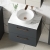Nuie Arno Wall Hung 2-Drawer Vanity Unit with Carrera Marble Worktop 600mm Wide - Satin Anthracite | Thumbnail Image