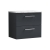 Nuie Arno Wall Hung 2-Drawer Vanity Unit with Carrera Marble Worktop 600mm Wide - Satin Anthracite | Thumbnail Image