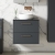 Nuie Arno Wall Hung 2-Drawer Vanity Unit with Sparkling Black Worktop 600mm Wide - Satin Anthracite
