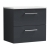 Nuie Arno Wall Hung 2-Drawer Vanity Unit with Sparkling White Worktop 600mm Wide - Satin Anthracite