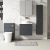 Nuie Arno Wall Hung 2-Drawer Vanity Unit with Sparkling White Worktop 600mm Wide - Satin Anthracite