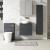 Nuie Arno Wall Hung 2-Drawer Vanity Unit with Worktop 600mm Wide - Satin Anthracite
