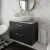 Nuie Arno Wall Hung 2-Drawer Vanity Unit with Bellato Grey Worktop 800mm Wide - Satin Anthracite