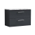 Nuie Arno Wall Hung 2-Drawer Vanity Unit with Carrera Marble Worktop 800mm Wide - Satin Anthracite | Thumbnail Image