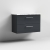 Nuie Arno Wall Hung 2-Drawer Vanity Unit with Carrera Marble Worktop 800mm Wide - Satin Anthracite | Thumbnail Image