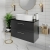 Nuie Arno Wall Hung 2-Drawer Vanity Unit with Sparkling Black Worktop 800mm Wide - Satin Anthracite