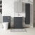 Nuie Arno Floor Standing 2-Drawer Vanity Unit with Basin-2 600mm Wide - Satin Anthracite