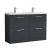 Nuie Arno Floor Standing 4-Drawer Vanity Unit with Double Polymarble Basin 1200mm Wide - Satin Anthracite