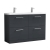 Nuie Arno Floor Standing 4-Drawer Vanity Unit with Double Ceramic Basin 1200mm Wide - Satin Anthracite