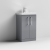 Nuie Arno Floor Standing 2-Door Vanity Unit with Basin-1 500mm Wide - Satin Grey