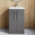 Nuie Arno Floor Standing 2-Door Vanity Unit with Basin-1 500mm Wide - Satin Grey | Thumbnail Image