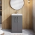 Nuie Arno Floor Standing 2-Door Vanity Unit with Basin-3 500mm Wide - Satin Grey | Thumbnail Image