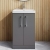 Nuie Arno Floor Standing 2-Door Vanity Unit with Basin-3 500mm Wide - Satin Grey | Thumbnail Image