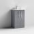 Nuie Arno Floor Standing 2-Door Vanity Unit with Basin-4 500mm Wide - Satin Grey