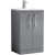 Nuie Arno Floor Standing 2-Door Vanity Unit with Basin-4 500mm Wide - Satin Grey