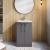 Nuie Arno Floor Standing 2-Door Vanity Unit with Basin-4 500mm Wide - Satin Grey | Thumbnail Image