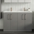 Nuie Arno Floor Standing 4-Door Vanity Unit with Double Polymarble Basin 1200mm Wide - Satin Grey