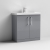 Nuie Arno Floor Standing 2-Door Vanity Unit with Basin-1 800mm Wide - Satin Grey