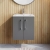 Nuie Arno Wall Hung 2-Door Vanity Unit with Basin-2 500mm Wide - Satin Grey | Thumbnail Image