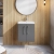 Nuie Arno Wall Hung 2-Door Vanity Unit with Basin-3 500mm Wide - Satin Grey | Thumbnail Image