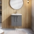 Nuie Arno Wall Hung 2-Door Vanity Unit with Basin-4 500mm Wide - Satin Grey | Thumbnail Image