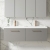 Nuie Arno Wall Hung 2-Drawer Vanity Unit with Double Polymarble Basin 1200mm Wide - Satin Grey