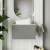 Nuie Arno Wall Hung 1-Drawer Vanity Unit with Bellato Grey Worktop 600mm Wide - Satin Grey
