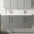 Nuie Arno Wall Hung 4-Door Vanity Unit with Double Polymarble Basin 1200mm Wide - Satin Grey
