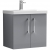 Nuie Arno Wall Hung 2-Door Vanity Unit with Basin-3 600mm Wide - Satin Grey