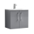 Nuie Arno Wall Hung 2-Door Vanity Unit with Basin-4 600mm Wide - Satin Grey
