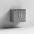 Nuie Arno Wall Hung 2-Door Vanity Unit with Sparkling Black Worktop 600mm Wide - Satin Grey