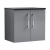 Nuie Arno Wall Hung 2-Door Vanity Unit with Sparkling Black Worktop 600mm Wide - Satin Grey
