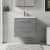 Nuie Arno Wall Hung 2-Drawer Vanity Unit with Basin-1 600mm Wide - Satin Grey | Thumbnail Image