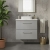 Nuie Arno Wall Hung 2-Drawer Vanity Unit with Bellato Grey Worktop 600mm Wide - Satin Grey