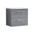 Nuie Arno Wall Hung 2-Drawer Vanity Unit with Carrera Marble Worktop 600mm Wide - Satin Grey | Thumbnail Image