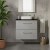 Nuie Arno Wall Hung 2-Drawer Vanity Unit with Bellato Grey Worktop 600mm Wide - Satin Grey
