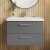 Nuie Arno Wall Hung 2-Drawer Vanity Unit with Basin-3 800mm Wide - Satin Grey