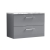 Nuie Arno Wall Hung 2-Drawer Vanity Unit with Carrera Marble Worktop 800mm Wide - Satin Grey | Thumbnail Image
