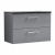 Nuie Arno Wall Hung 2-Drawer Vanity Unit with Sparkling Black Worktop 800mm Wide - Satin Grey