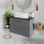 Nuie Arno Wall Hung 2-Drawer Vanity Unit with Sparkling Black Worktop 800mm Wide - Satin Grey