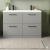Nuie Arno Floor Standing 4-Drawer Vanity Unit with Double Ceramic Basin 1200mm Wide - Satin Grey