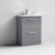 Nuie Arno Floor Standing 2-Drawer Vanity Unit with Basin-4 600mm Wide - Satin Grey