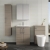 Nuie Arno Floor Standing 2-Door Vanity Unit with Basin-4 600mm Wide - Solace Oak Woodgrain