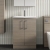 Nuie Arno Floor Standing 2-Door Vanity Unit with Basin-4 600mm Wide - Solace Oak Woodgrain