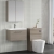Nuie Arno Wall Hung 1-Drawer Vanity Unit with Basin-1 600mm Wide - Solace Oak Woodgrain